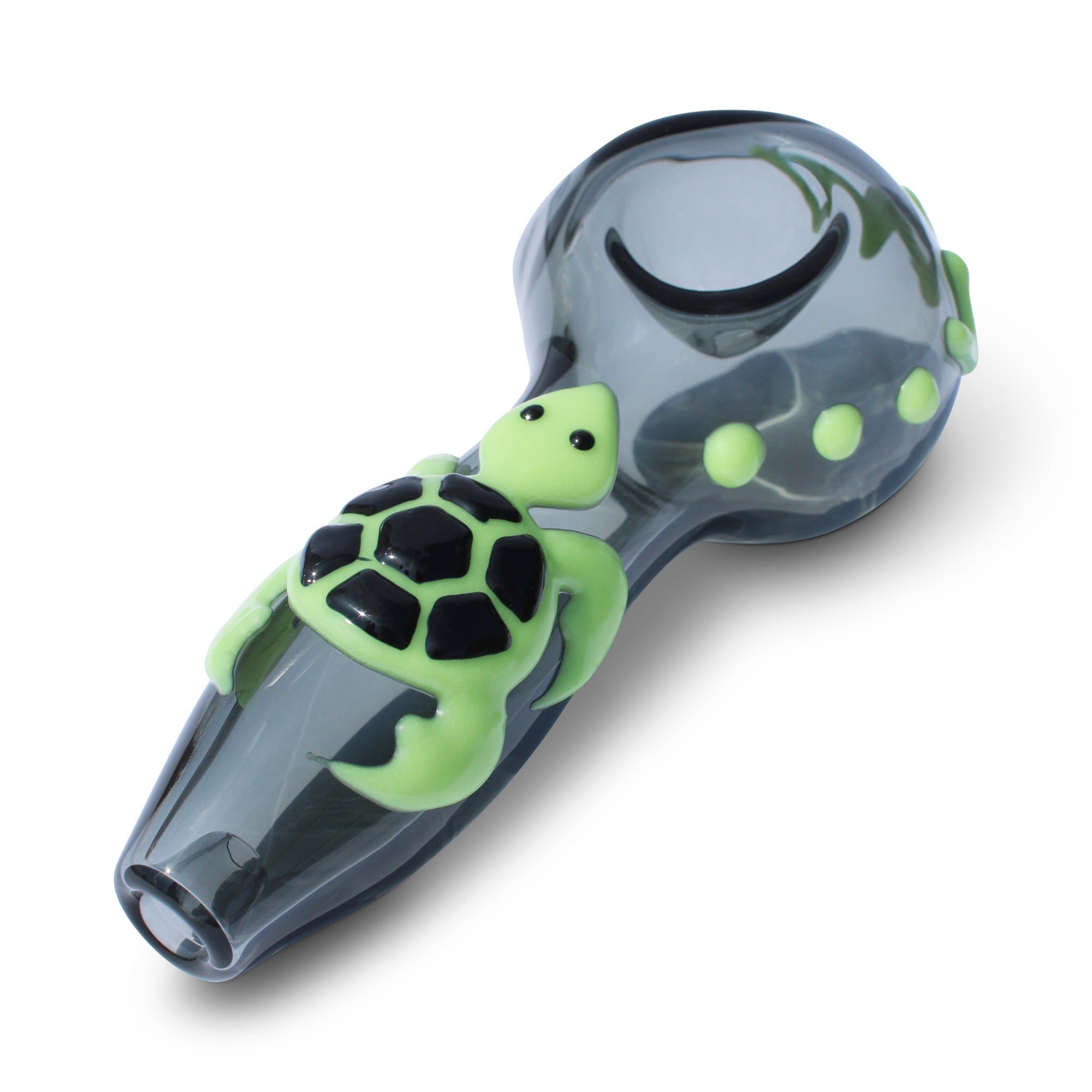 Glass Pipe Hand Pipe Bowl Turtle Glow In Dark