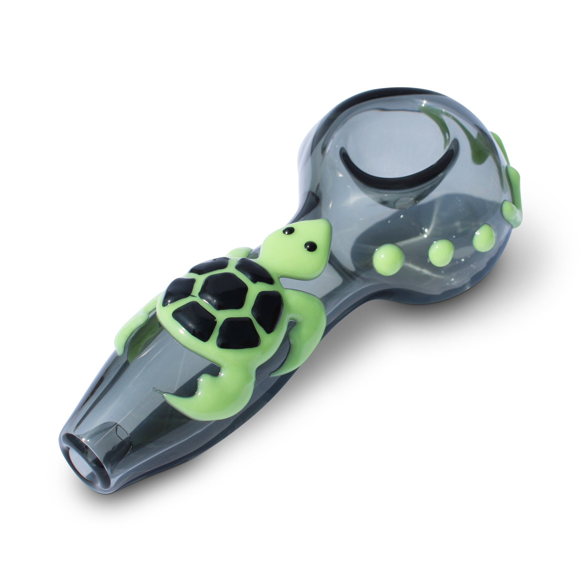 glass pipe hand pipe spoon bowl pipe glow in dark turtle pipe