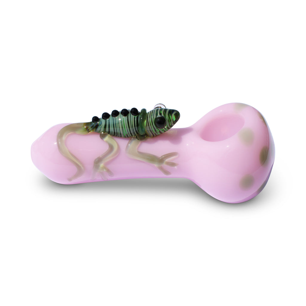 Glass Pipe Lizard Pink Hand Pipe Bowl