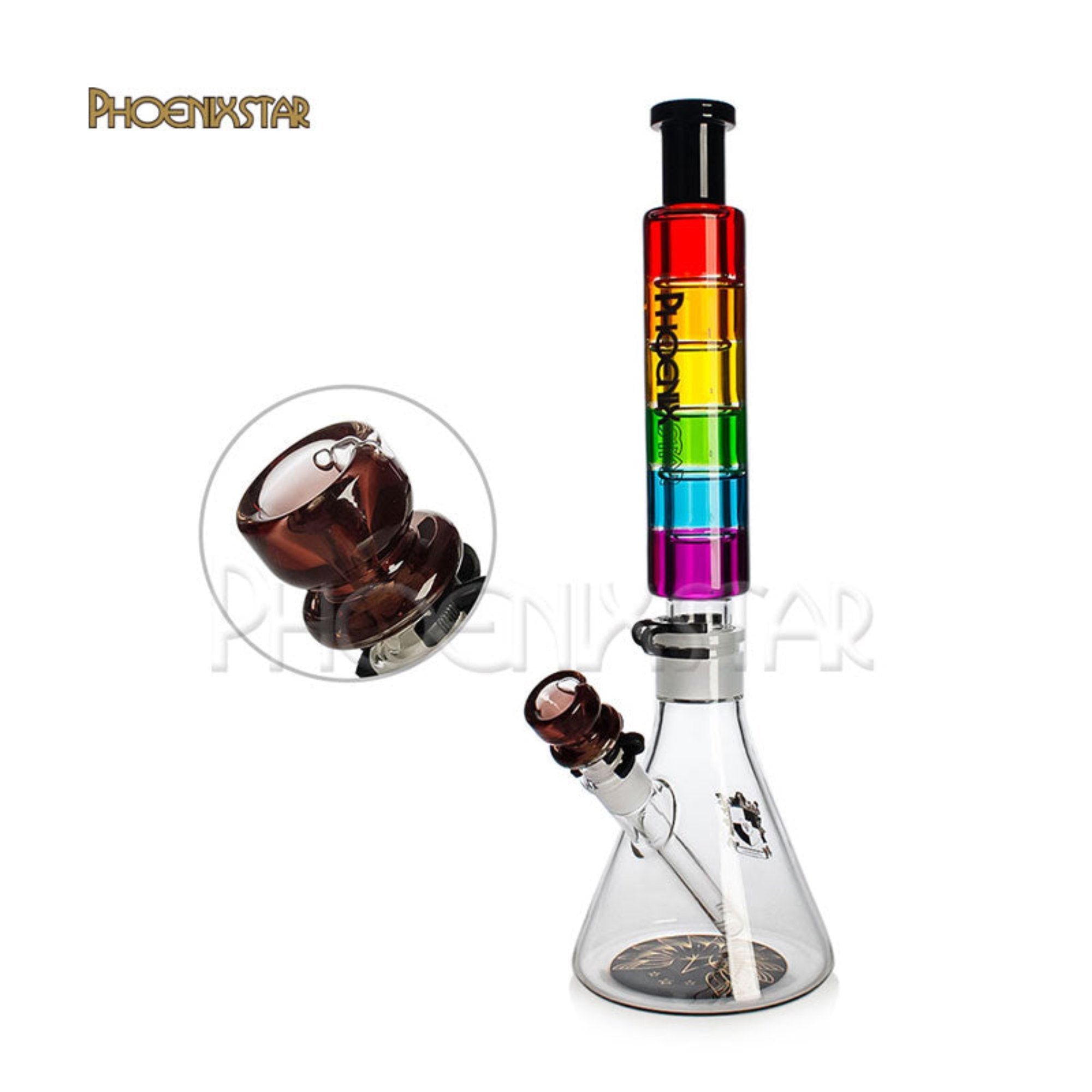 Freezable Bong Phoenix Star 16" Rainbow Glycerin Bong