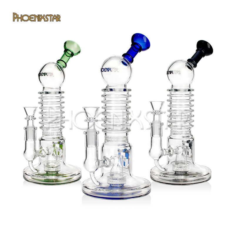 Recycler Bong Matrix & Honeycomb Perc Phoenix Star 11"