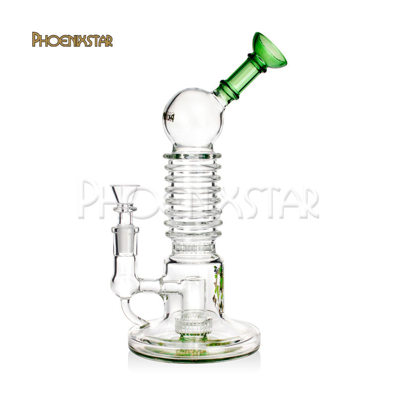 Recycler Bong Matrix & Honeycomb Perc Phoenix Star 11"