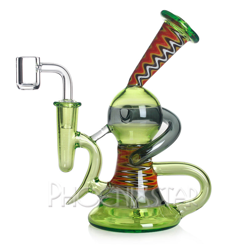 Recycler Bong Dab Rig American Glass 7" Phoenix Star Brand Bong