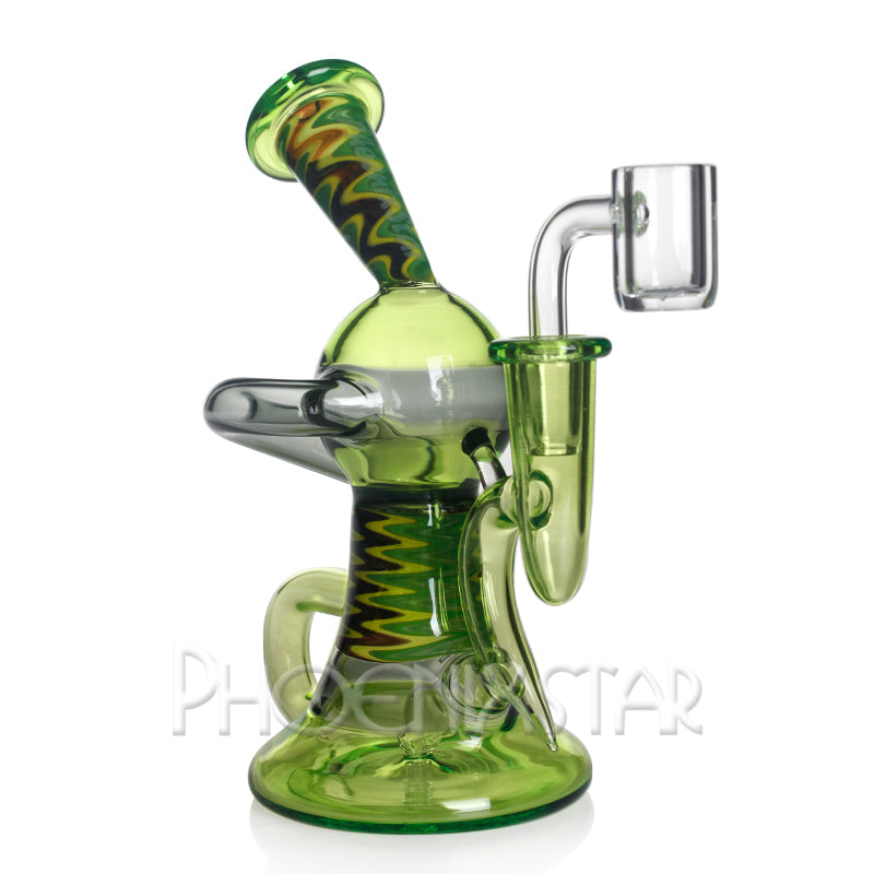 Recycler Bong Dab Rig American Glass 7" Phoenix Star Brand Bong