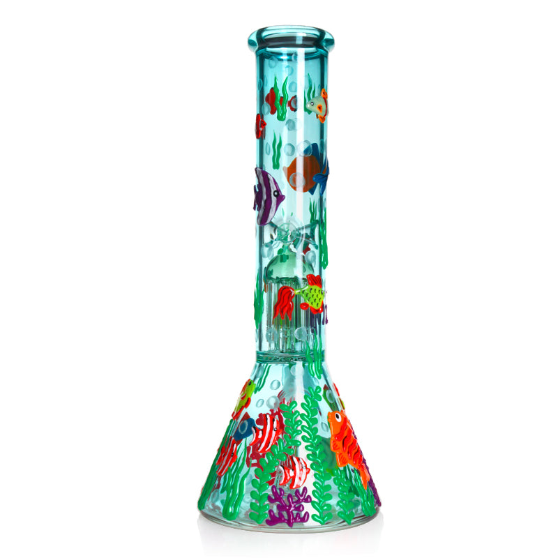 Bong - Under Sea Fish GLOW IN DARK 13"