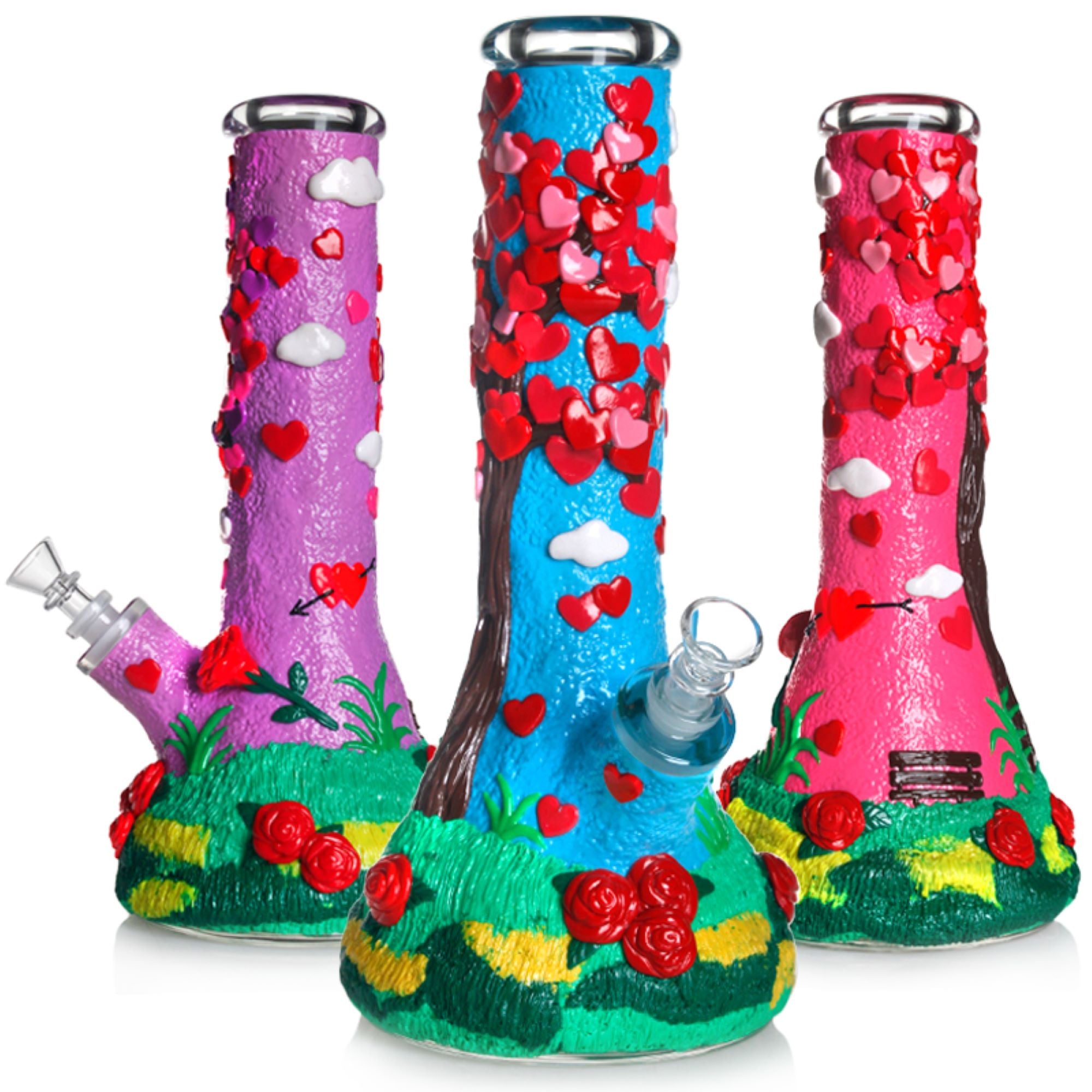 girly bong heart bong slide bowl 14mm bong hearts bong roses bong