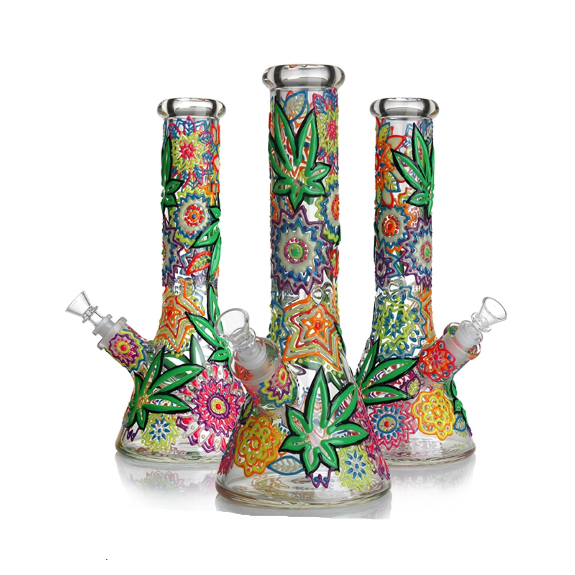 Bong Botanical Pipe Mushroom Bong 13" Glow IN Dark