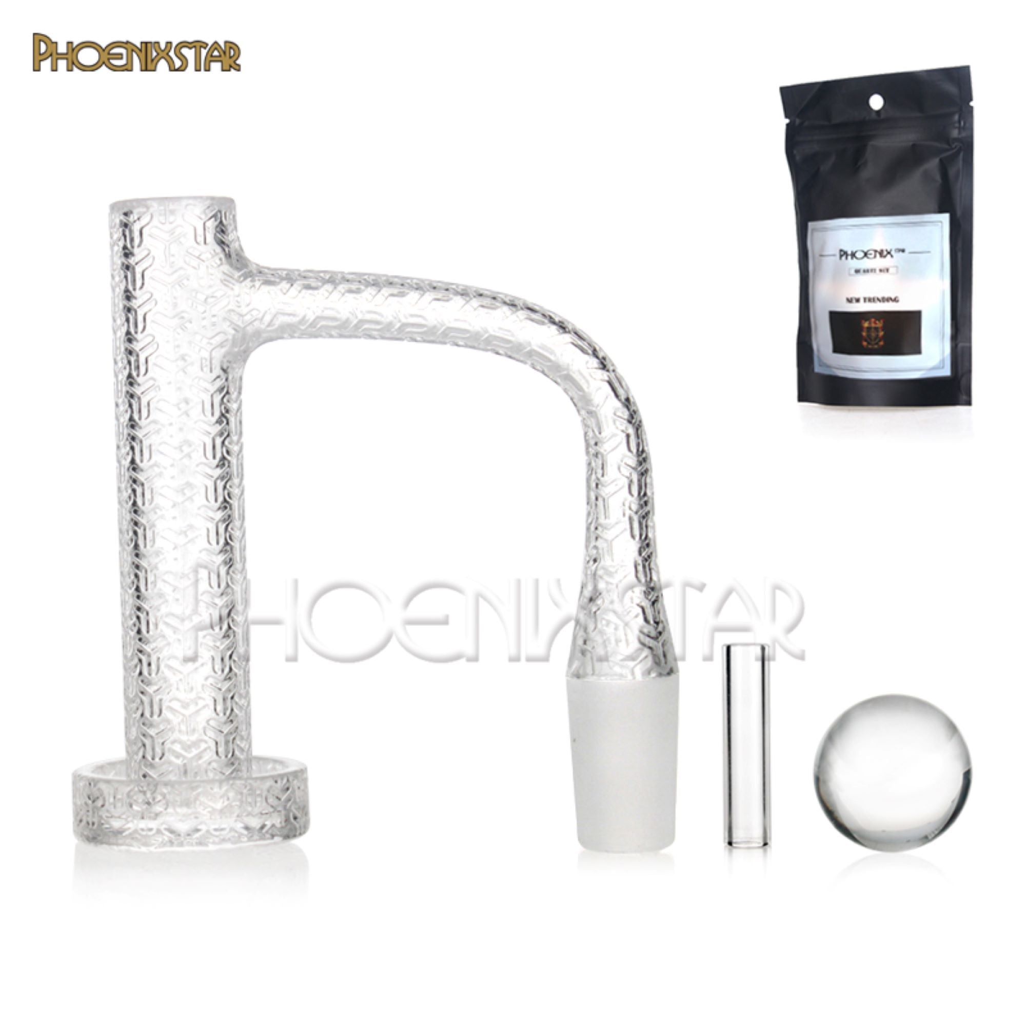 quartz banger terp marbles sand blasted 14mm 90 degree