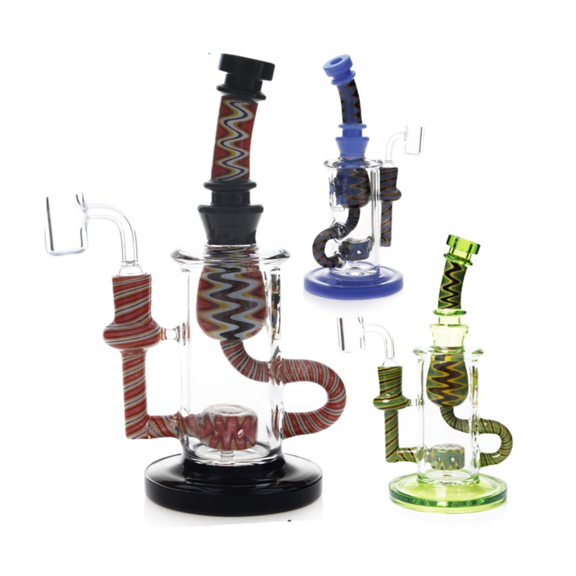 dab rig recycler bong 9 inch klein recycler american glass phoenix star brand