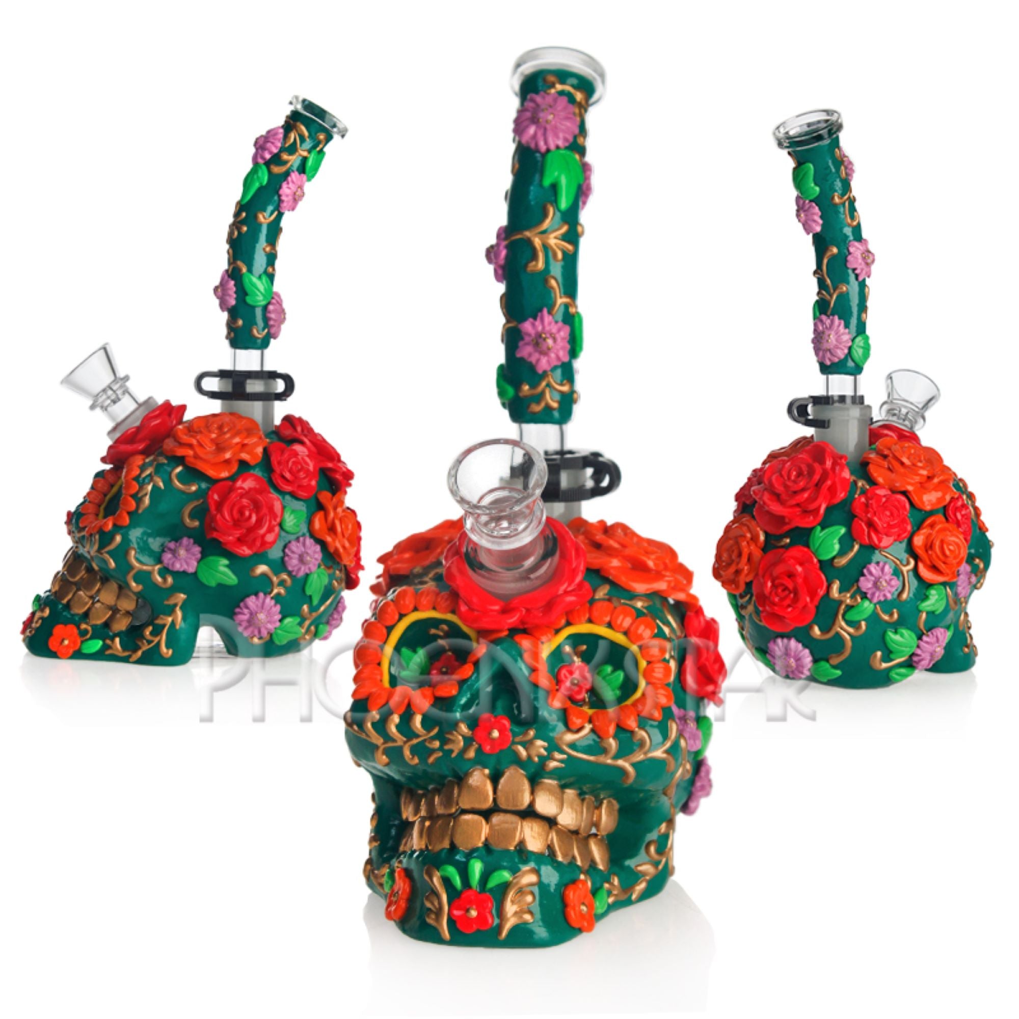Monster Bong 11" Skull & Roses