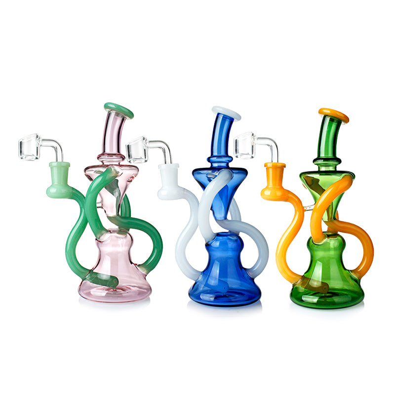 recycler bong dab rig mini bong 14mm recycler rig water pipe