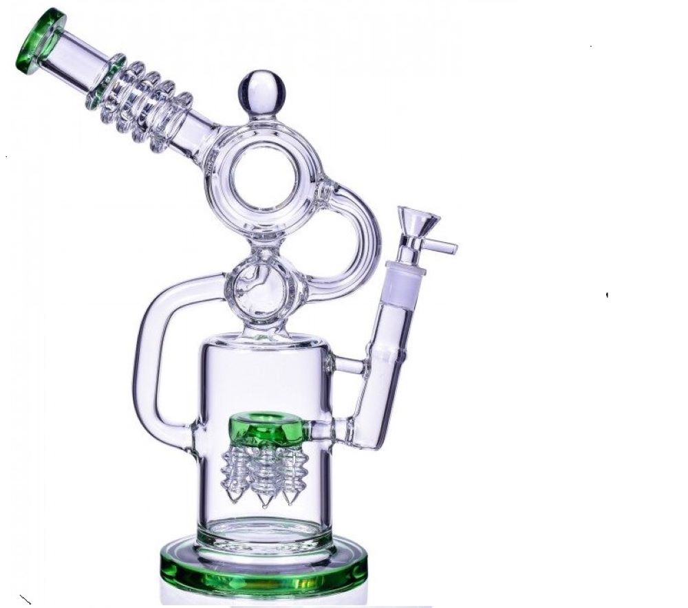 13 inch recycler bong donut bong birdcage bong dab rig large recycler bong pipe water pipe 14mm