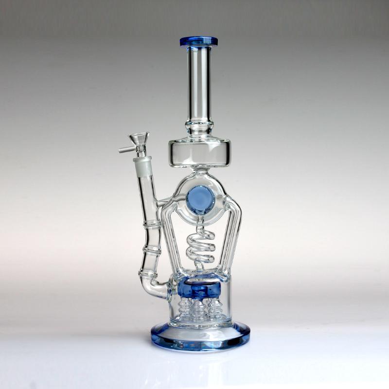 14" Cyclone Bong Recycler Bong birdcage vortex bong sidecar 14mm dab rig reycler bong 