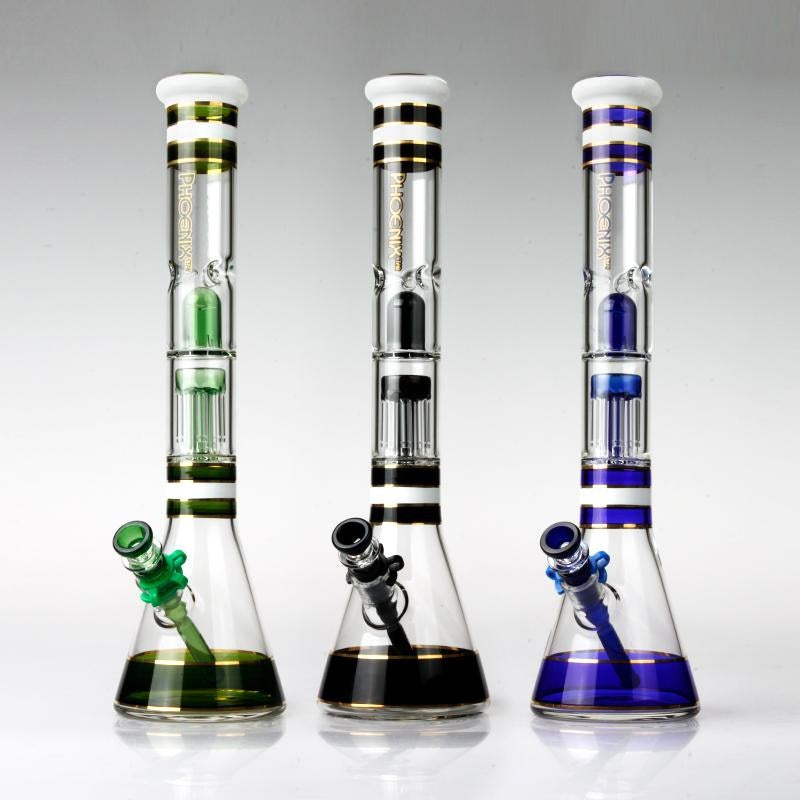 18" Bong Perc & Splash Guard Phoenix Star 7mm Thick