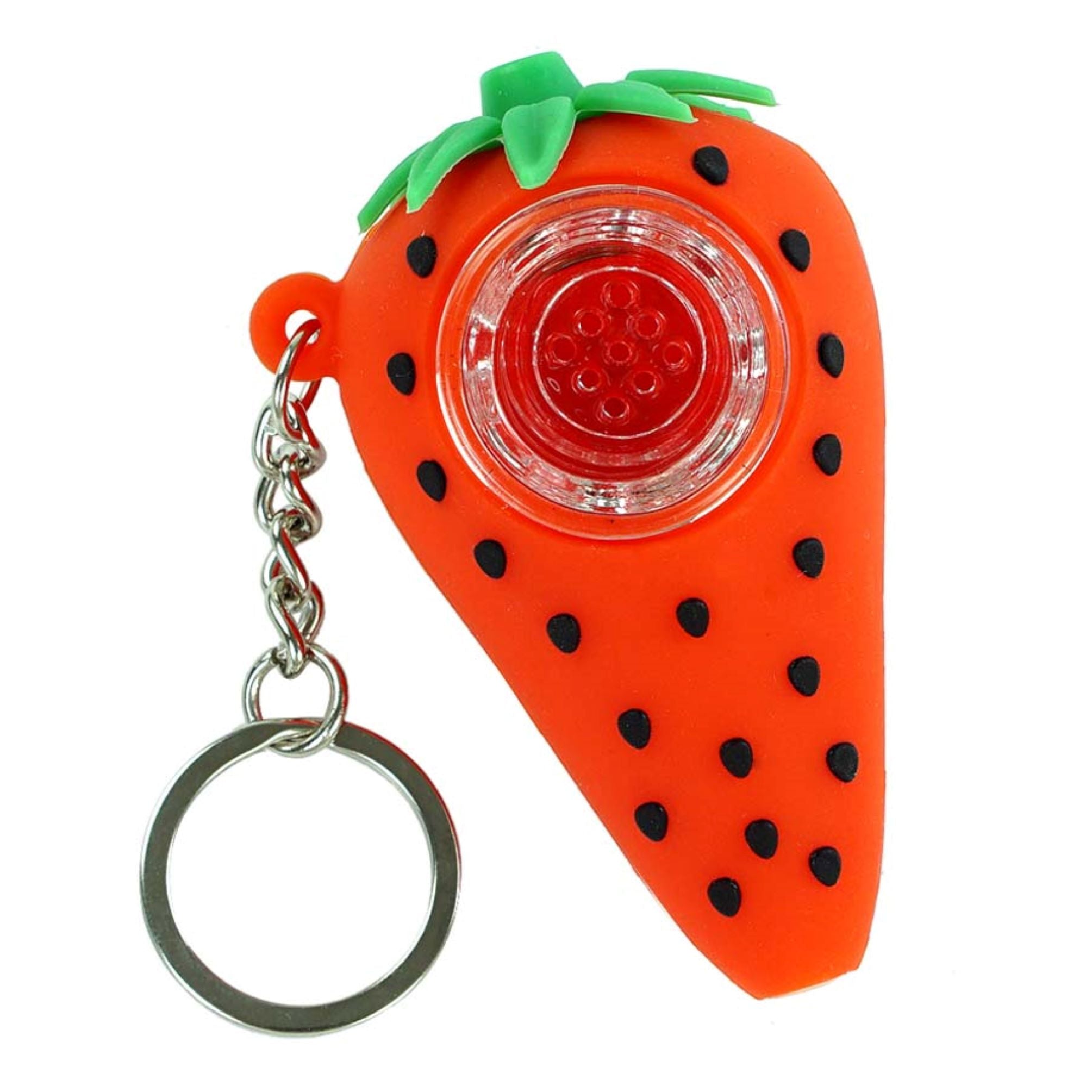 strawberry pipe silicone pipe bowl keychain pipe silicone bowl pipe