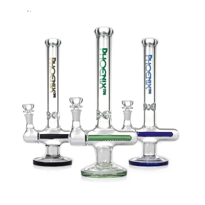 phoenix star bong inline perc bong water pipe 14mm 90 degree bong inline perc bong glass pipe dab rig 14mm inline perc bong