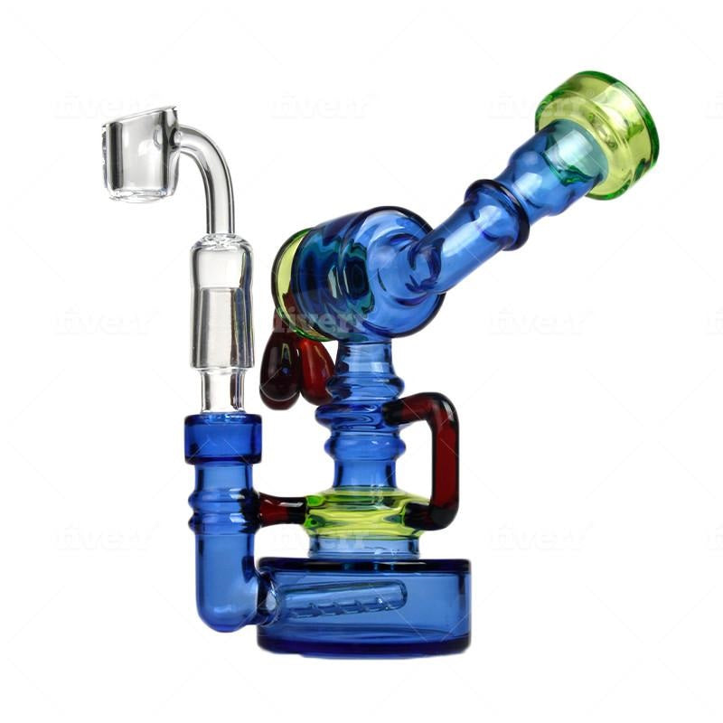 Recycler Bong Dab Rig 6" Heady Blue