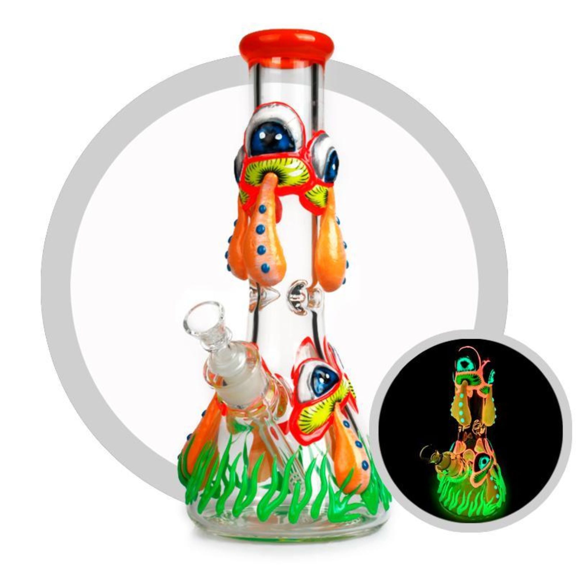 mushroom bong glow in dark bong 3d bong 