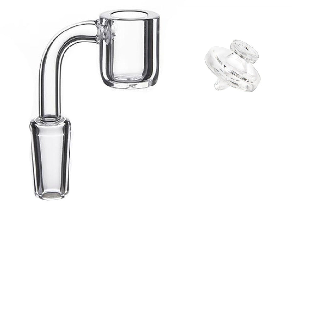 Quartz Banger 4mm 90 Degree +  Carb Cap 14mm 18mm Male Female
