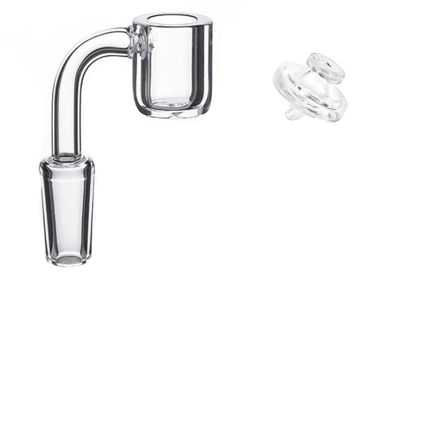 Quartz Banger 4mm 90 Degree +  Carb Cap 14mm 18mm Male Female