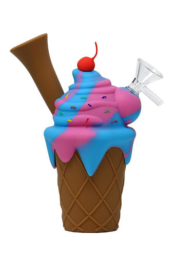 Silicone Bong Ice Cream Water Pipe 7"